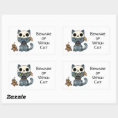 Heksenkat Voodoo-pop met aangepaste tekst Rechthoekige Sticker (Vel)
