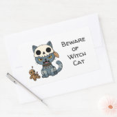 Heksenkat Voodoo-pop met aangepaste tekst Rechthoekige Sticker (Envelop)