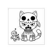 Heksenkat Voodoo-pop Rubberstempel (Afrduk)