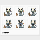 Heksenkat Voodoo-pop Vierkante Sticker (Vel)