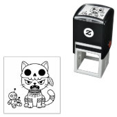 Heksenkat Voodoo-pop Zelfinktende Stempel (In situ)