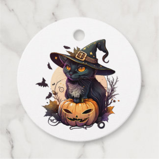 Heksenkat voor Halloween Bedankjes Labels