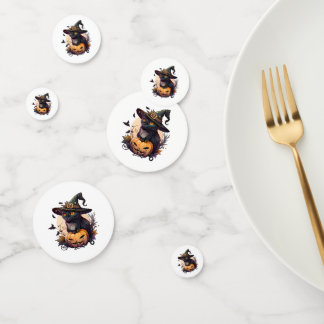 Heksenkat voor Halloween Confetti
