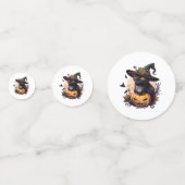 Heksenkat voor Halloween Confetti (Achterkanten)