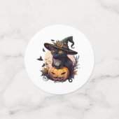 Heksenkat voor Halloween Confetti (Kleine voorkant)