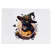 Heksenkat voor Halloween Groot Cadeauzakje (Achterkant)