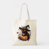 Heksenkat voor Halloween Tote Bag (Achterkant)