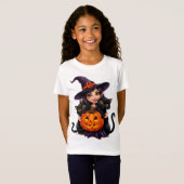 Heksenkatten Jack O Lantern Halloween 🐈⬛ T-shirt (Voorkant volledig)