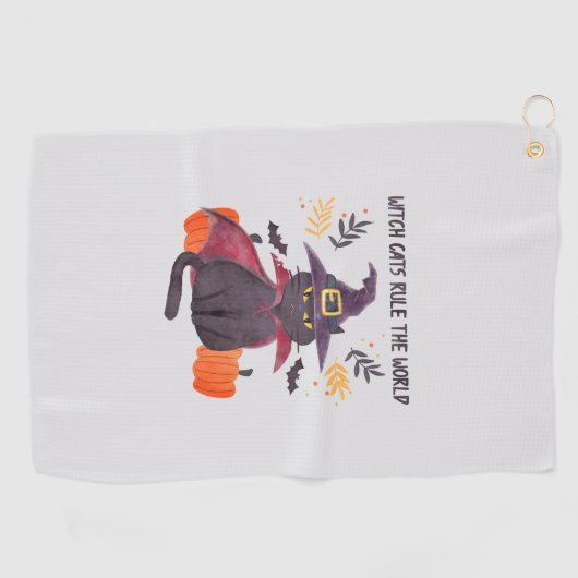 Heksenkatten regeren over de wereld golfhanddoek (Horizontaal)