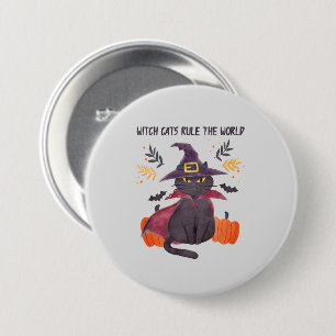 Heksenkatten regeren over de wereld ronde button 7,6 cm