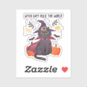 Heksenkatten regeren over de wereld sticker (Vel)