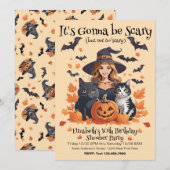 Heksenkatten vleermuizen en pompoenen  kaart (Voorkant / Achterkant)