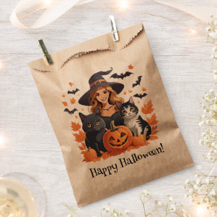 Heksenkatten Vleermuizen & Pompoenen Halloween Bedankzakje