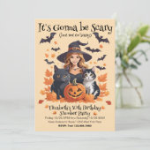 Heksenkatten Vleermuizen & Pompoenen Kaart (Staand voorkant)