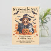 Heksenkatten Vleermuizen & Pompoenen Kaart (Staand voorkant)