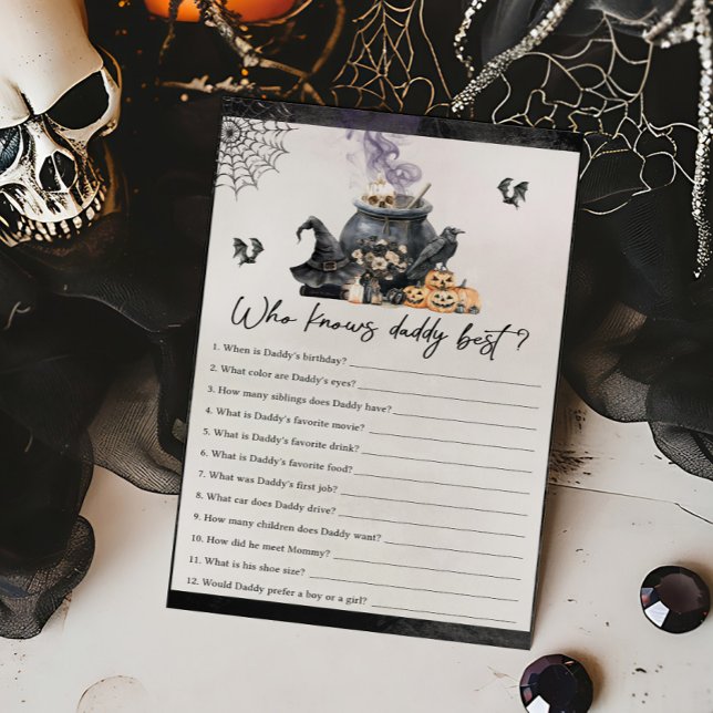 Heksenketel Borrelend Wie Kent Papa Het Best Spel (A Baby is Brewing Halloween Baby Shower Who Knows Daddy Best Game)