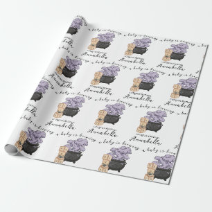 Heksenketel Halloween Baby Shower Cadeaupapier