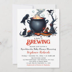 Heksenketel Halloween Baby Shower voor Baby Borrel Kaart