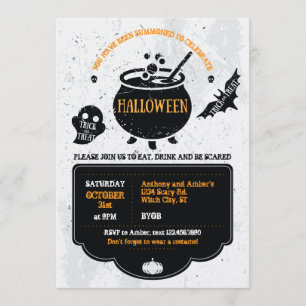 Heksenketel Halloween Party Uitnodiging