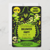 Heksenketel Halloween-uitnodiging Kaart (Voorkant)