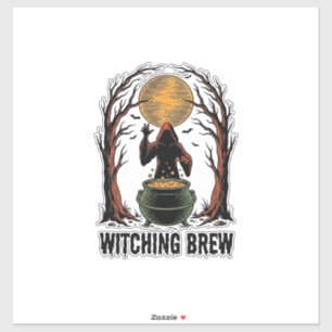 Heksenketel Halloween Vintage Gravure Shirt_1 Sticker