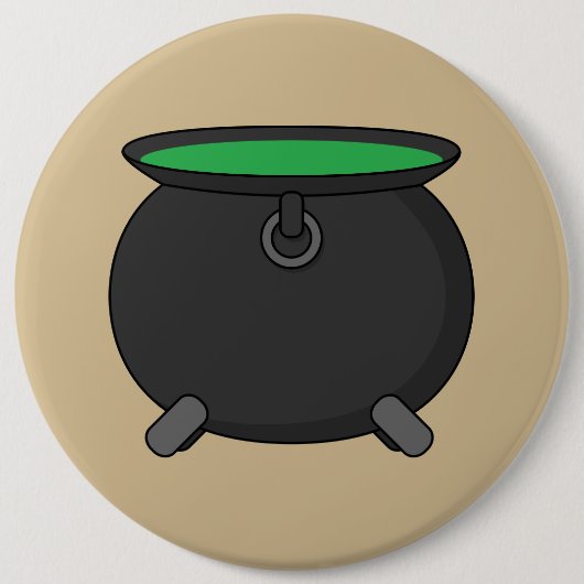 Heksenketel Ronde Button 6,0 Cm (Voorkant)