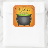 heksenketel vierkante sticker (Tas)