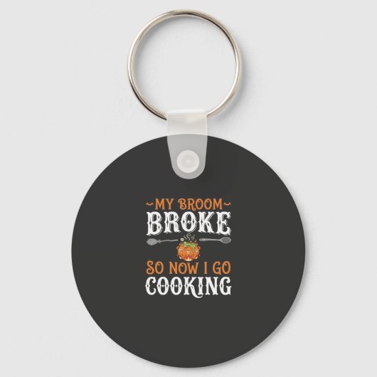 Heksenkeuken Bezem Gebroken Ontwerp_1 Sleutelhanger (Voorkant)