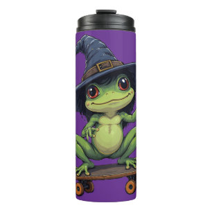 Heksenkikker Skateboard Lief En Creepy Halloween G Thermosbeker