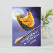 Heksenkip op bezemsteel kaart (Staand voorkant)