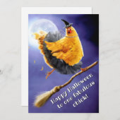 Heksenkip op bezemsteel kaart (Voorkant / Achterkant)