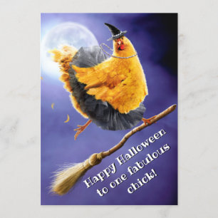 Heksenkip op bezemsteel kaart