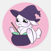 Heksenkonijn Halloween sticker (Voorkant)