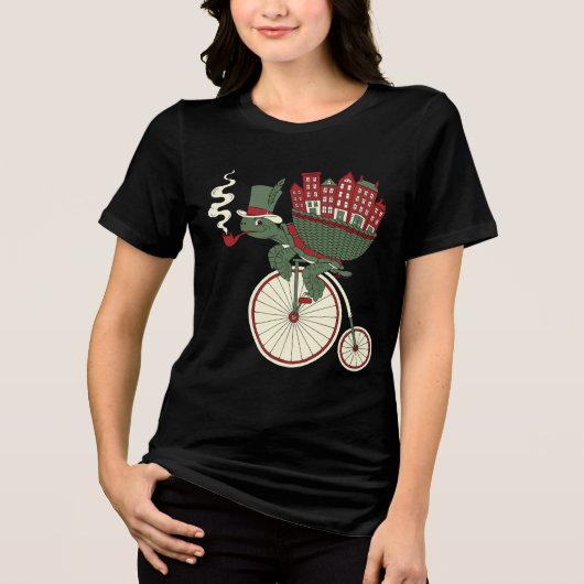 Heksenkraai fiets Tri-Blend shirt (Voorkant)