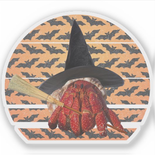 Heksenkrab Grappige Halloween Heremietkrab Liefheb Sticker (Voorkant)
