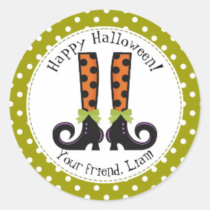 Heksenlaarzen Halloween Klassiek Rond Label