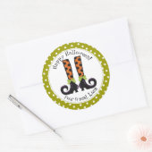 Heksenlaarzen Halloween Klassiek Rond Label (Envelop)