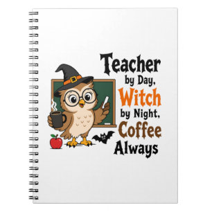 Heksenleraar Halloween-koffie Functie Leraren Notitieboek