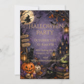 Heksenmaan Halloween uitnodiging (Voorkant)