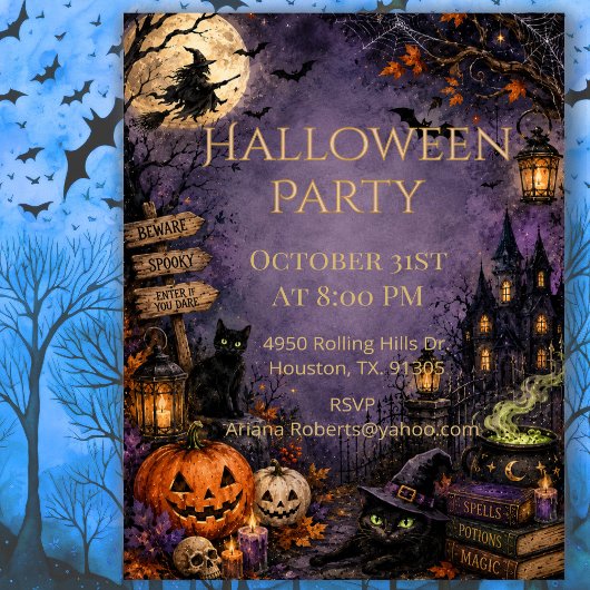 Heksenmaan Halloween uitnodiging