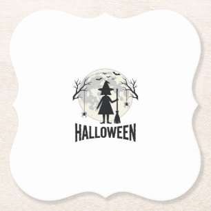 Heksenmaan Halloween Vintage Gravure Ontwerp_1 Kartonnen Onderzetters