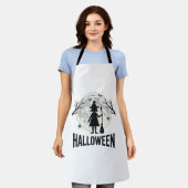 Heksenmaan Halloween Vintage Gravure Ontwerp_1 Schort (Gedragen)