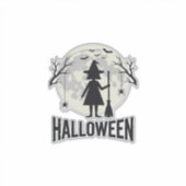 Heksenmaan Halloween Vintage Gravure Ontwerp_1 Sticker (Voorkant)