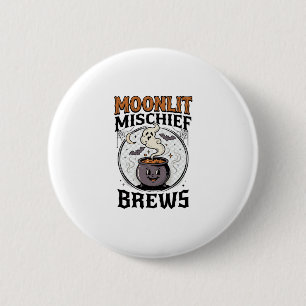 Heksenmaanmaan Mischief Halloween Ronde Button 5,7 Cm