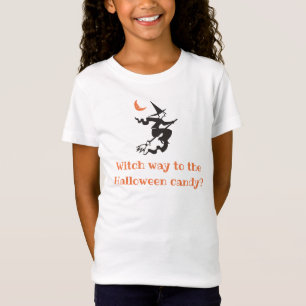 Heksenmanier naar de Halloween snoepquote T-shirt