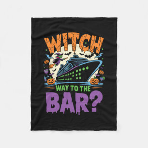 Heksenmanier naar de R Grappige Halloween Cruise Fleece Deken