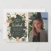 Heksenmanier naar het feest Kinderen Halloween ver Bedankkaart (Voorkant)