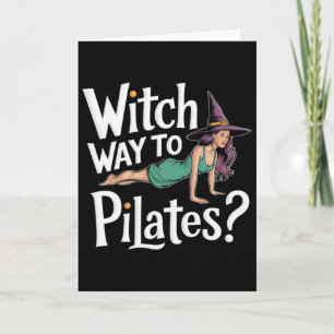 Heksenmanier naar Pilates Grappige Halloween Pilat Kaart
