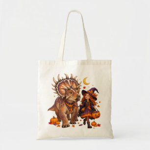 Heksenmeisje & Kosmoceratops Halloween Trick-or-Tr Tote Bag