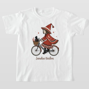 Heksenmeisje Wielrenner Naam of Tekst T-shirt